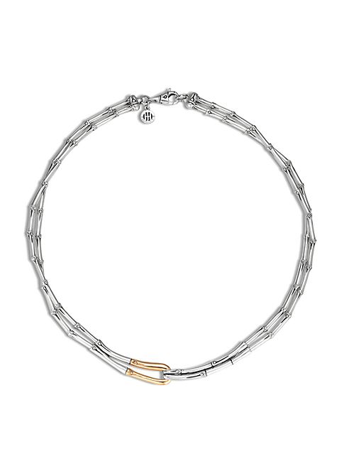 John Hardy - Bamboo 18K Yellow Gold & Sterling Silver Necklace