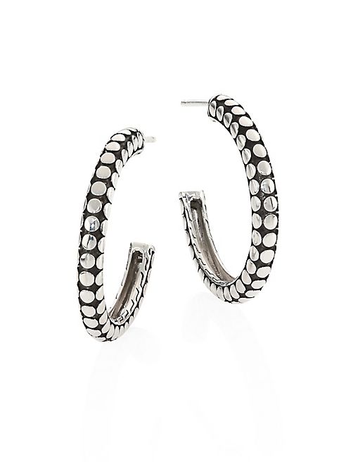 John Hardy - Dot Small Sterling Silver Hoop Earrings/1