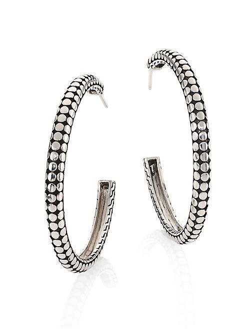 John Hardy - Dot Medium Sterling Silver Hoop Earrings/1.5