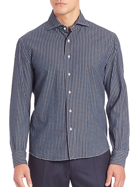 Eidos - Checked Button-Front Shirt