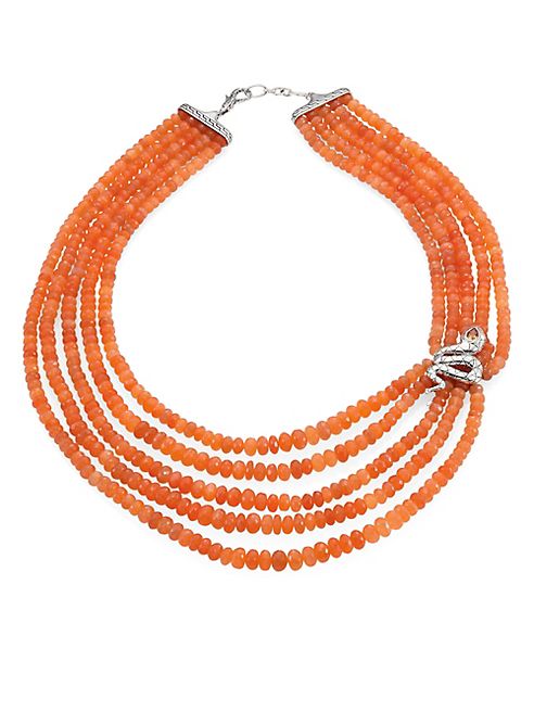 John Hardy - Legends Cobra Peach Moonstone, Citrine & Sterling Silver Beaded Multi-Strand Necklace