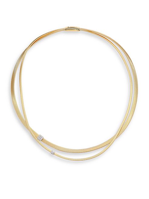 Marco Bicego - Masai Diamond, 18K Yellow Gold & 18K White Gold Double-Strand Necklace