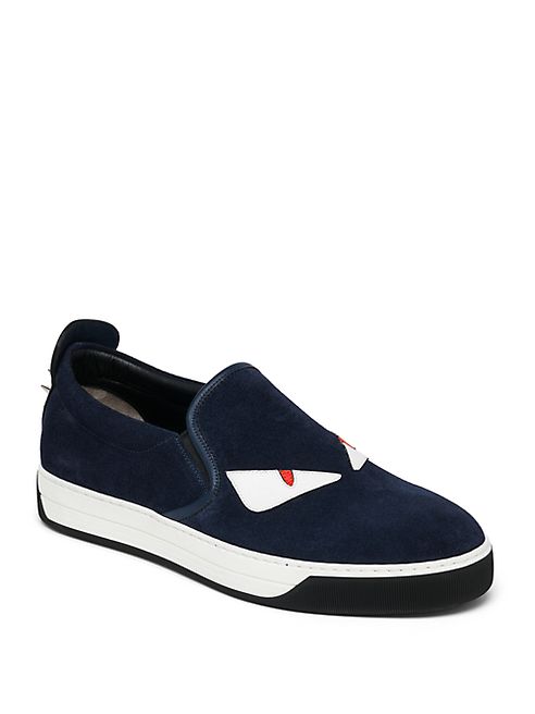 Fendi - Monster Suede Slip-On Sneakers