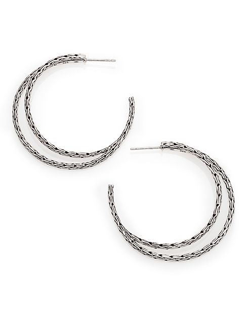 John Hardy - Classic Chain Sterling Silver Hoop Earrings/1.5