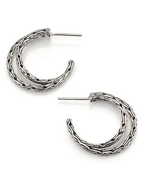 John Hardy - Classic Chain Sterling Silver Double Hoop Earrings/1