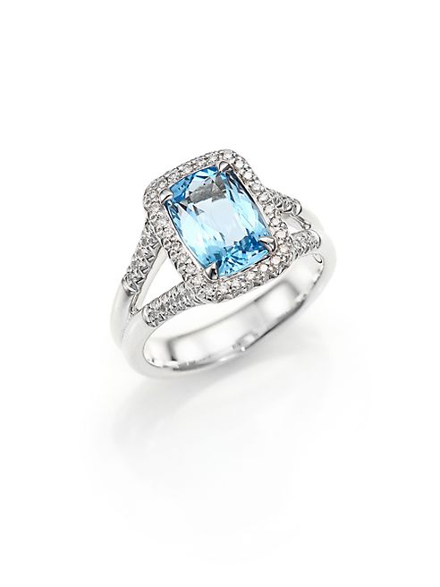 John Hardy - Classic Chain Diamond, Blue Topaz & Sterling Silver Ring