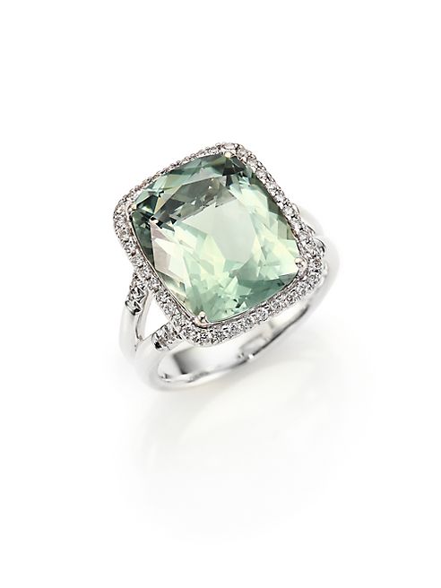 John Hardy - Classic Chain Diamond, Prasiolite & Sterling Silver Ring