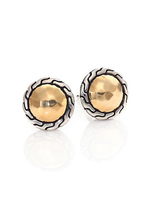 John Hardy - Classic Chain 18K Yellow Gold & Sterling Silver Stud Earrings