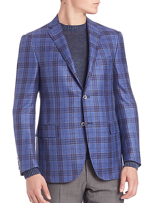 Corneliani - Plaid Wool, Silk & Linen Sportcoat