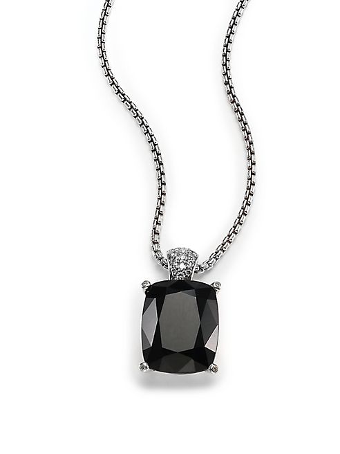 John Hardy - Classic Chain Batu Diamond, Black Onyx & Sterling Silver Pendant Necklace