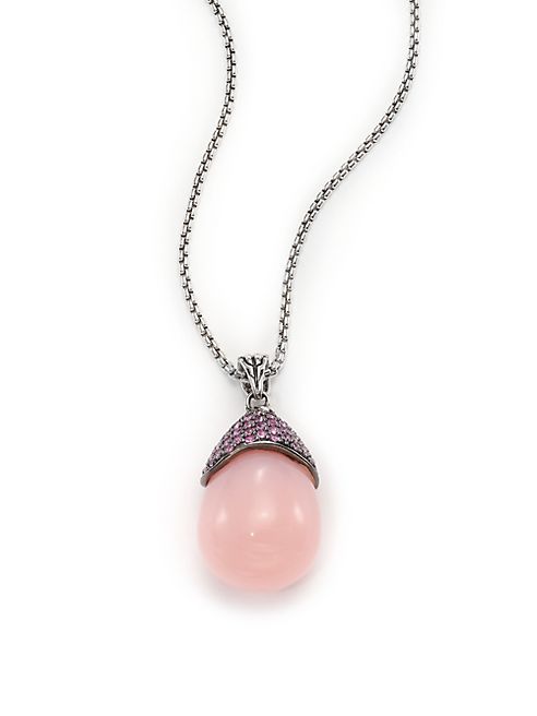 John Hardy - Classic Chain Pink Opal, Light Pink Sapphire & Sterling Silver Pendant Necklace