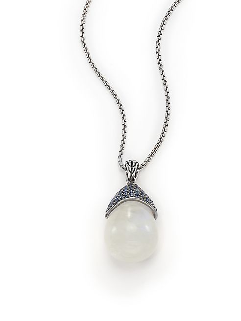 John Hardy - Classic Chain Rainbow Moonstone, Light Blue Sapphire & Sterling Silver Pendant Necklace