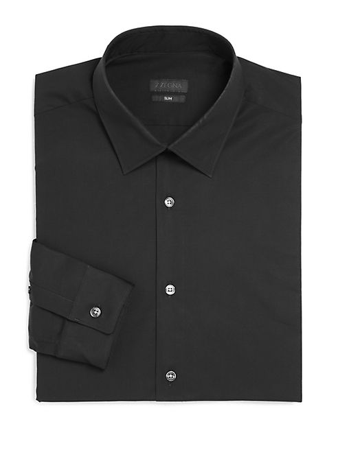 Z Zegna - Slim-Fit Cotton Dress Shirt