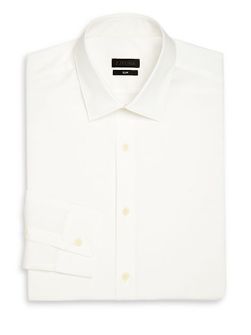 Z Zegna - Slim-Fit Cotton Dress Shirt