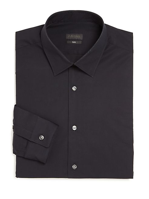 Z Zegna - Slim-Fit Cotton Dress Shirt