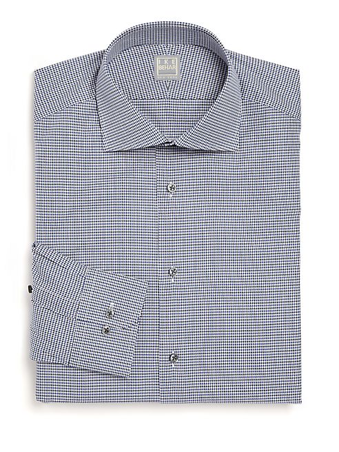 Ike Behar - Regular-Fit Houndstooth Dress Shirt