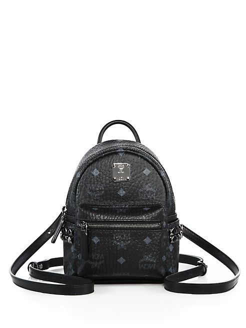 MCM - Bebe Boo X Mini Studded Coated Canvas Backpack