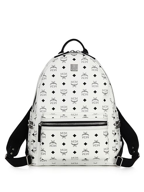 MCM - Stark Side Stud Coated Canvas Monogram Backpack