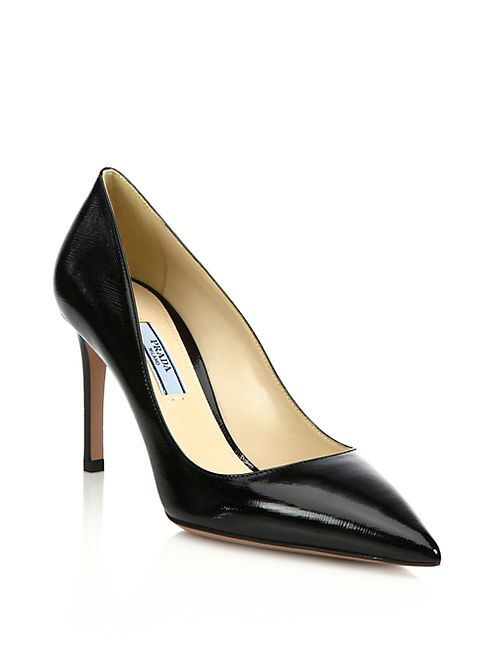 Prada - Saffiano Leather Point Toe Pumps