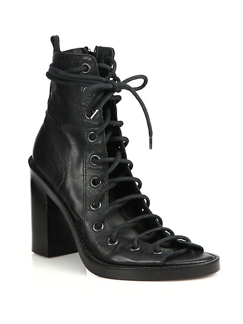 Ann Demeulemeester - Lace-Up Leather Boots