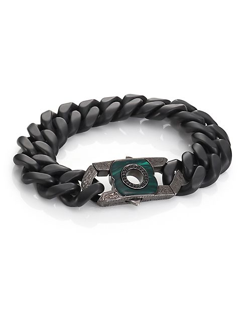 Stephen Webster - Black Sapphire, Malachite & Sterling Silver Clasp