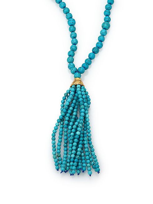 Kenneth Jay Lane - Beaded Resin Tassel Necklace