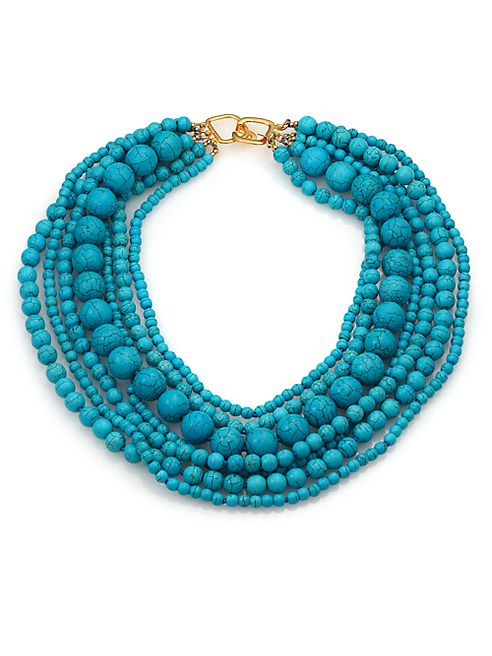 Kenneth Jay Lane - Seven Row Turquoise Necklace