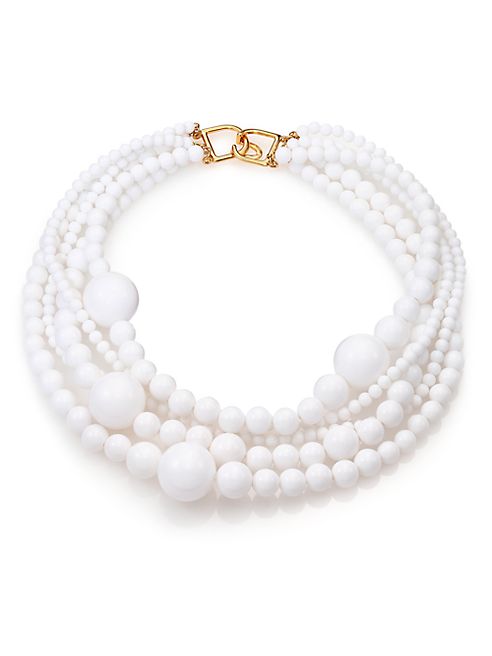 Kenneth Jay Lane - Five Row White Necklace