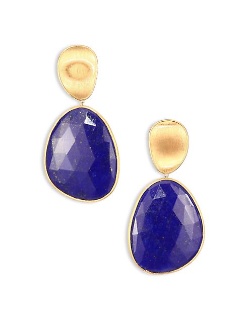 Marco Bicego - Lunaria Lapis & 18K Yellow Gold Double Drop Earrings