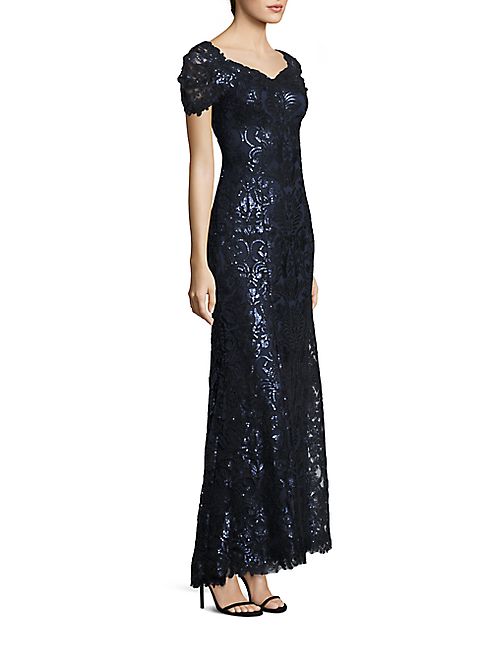 Tadashi Shoji - Sequined Lace Off-Shoulder Sweetheart Gown