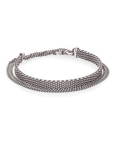 Title of Work - Sterling Silver Mesh & Chain Bracelet