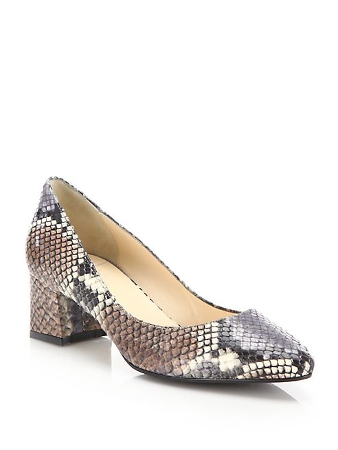 Aquatalia - Phoebe Roccia Snakeskin-Embossed Leather Pumps