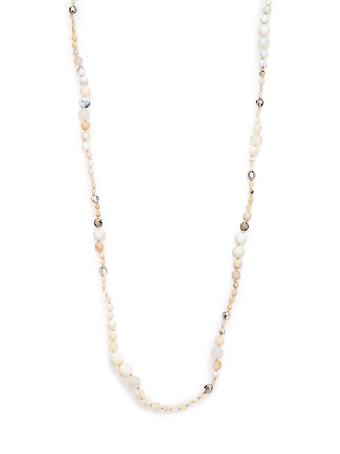 Chan Luu - Mother-Of-Pearl, White Opal, Multi Brioche Agate, White Magnesite & Sterling Silver Beaded Necklace