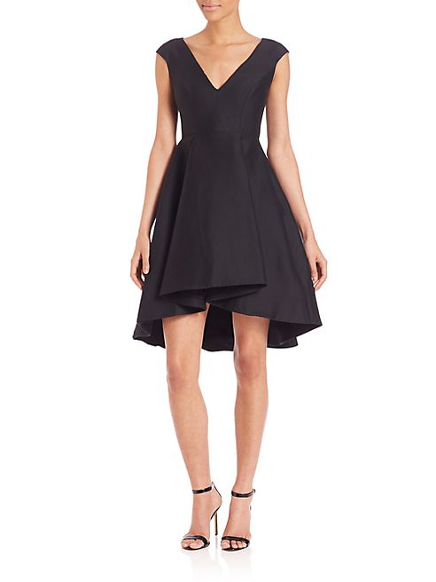 Halston Heritage - Cap Sleeve Hi-Lo Dress