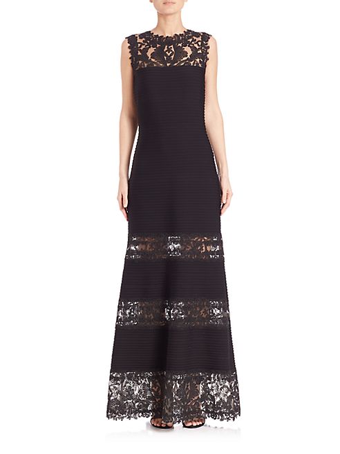 Tadashi Shoji - Lace-Panel Gown