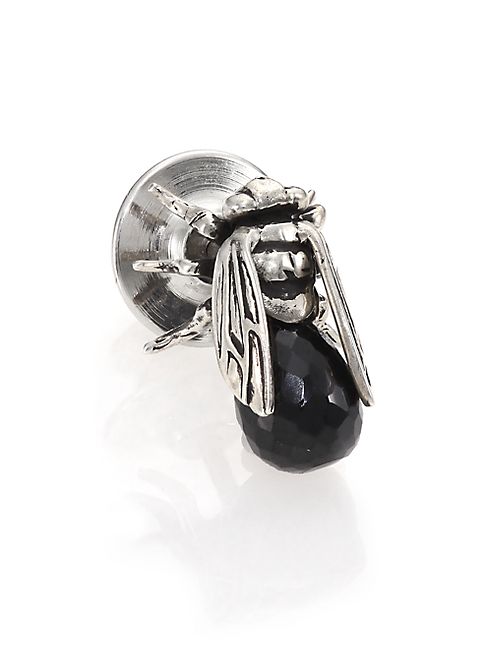 Cast of Vices - Onyx & Sterling Silver Fly Pin