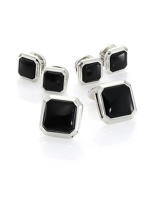 David Donahue - Sterling Silver & Onyx Stud Set