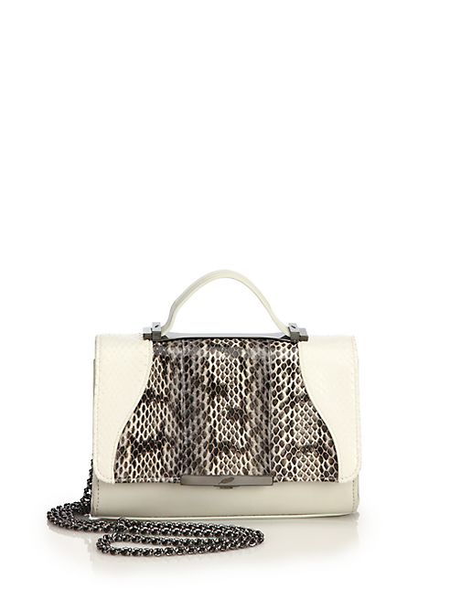 Khirma New York - Diamond Mini Lizard, Snakeskin & Leather Crossbody Bag