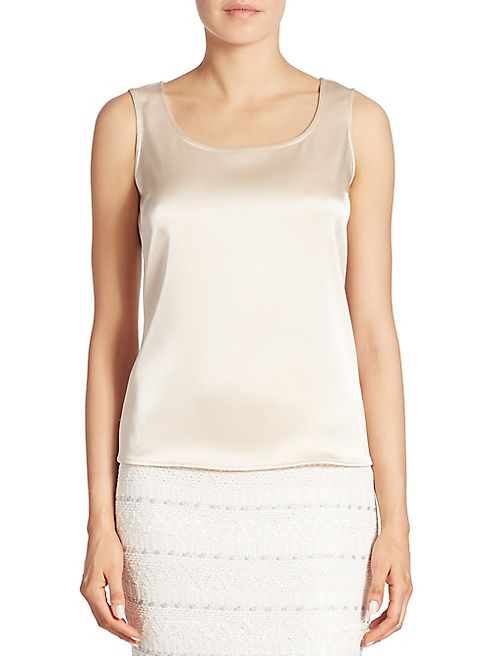 St. John - Caviar Collection Satin Tank Top