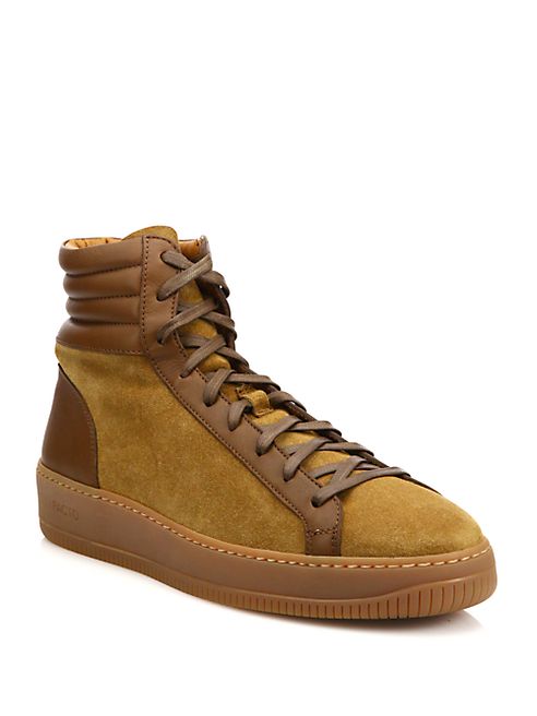 FACTO - Saturn Hi-Top Calf Leather & Suede Sneakers