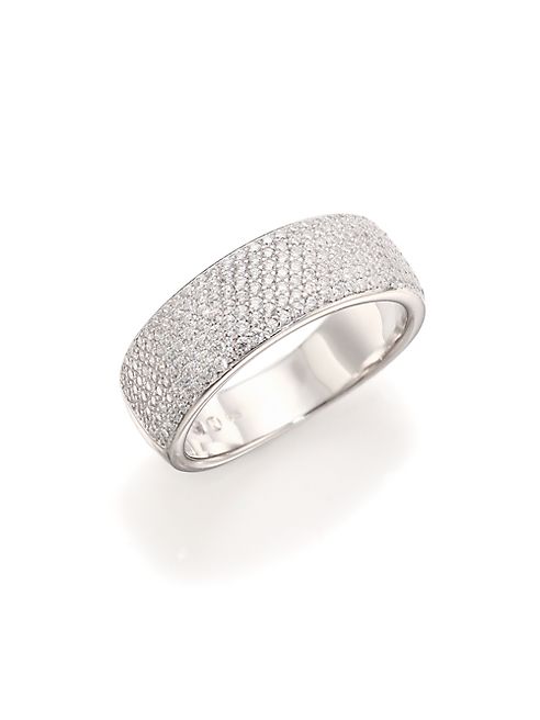 Adriana Orsini - Wide Sterling Silver Pavé Band Ring