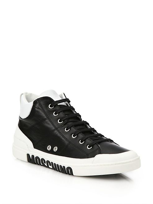 Moschino - Clean Logo Sole Leather Sneakers