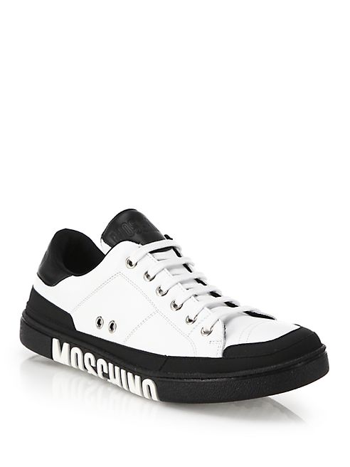 Moschino - Clean Logo Sole Leather Sneakers