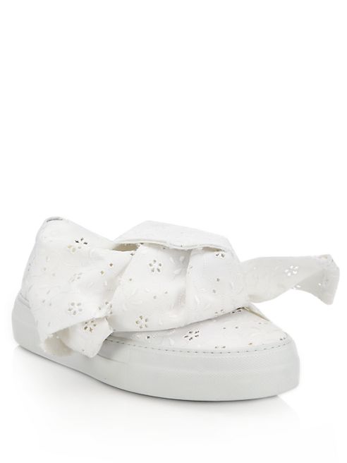 Joshua Sanders - Macrame Eyelet Bow Slip-On Sneakers