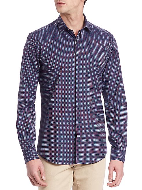 Salvatore Ferragamo - Jacquard Casual Button-Down Shirt