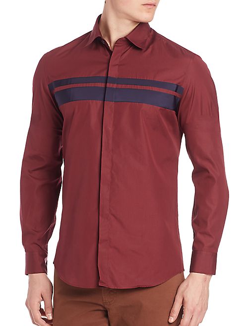 Salvatore Ferragamo - Grosgrain Stripe Sport Shirt