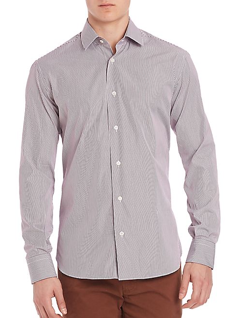 Salvatore Ferragamo - Railroad Stripe Button-Up