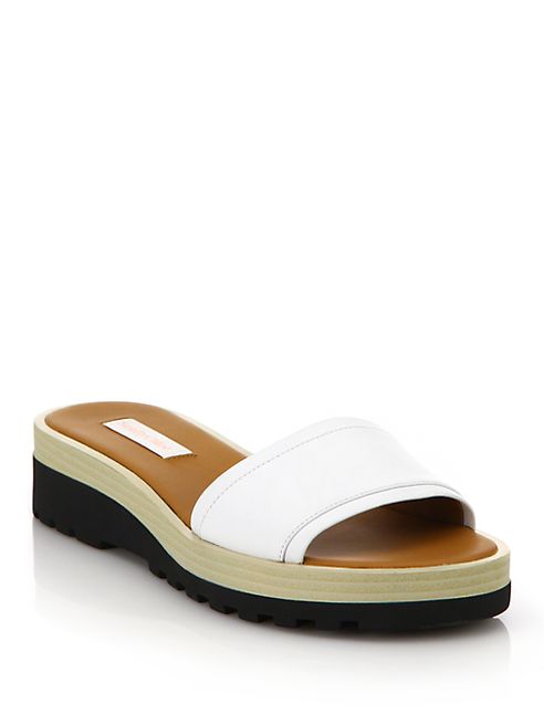 See by Chloé - Robin Leather Demi-Wedge Slide Sandals