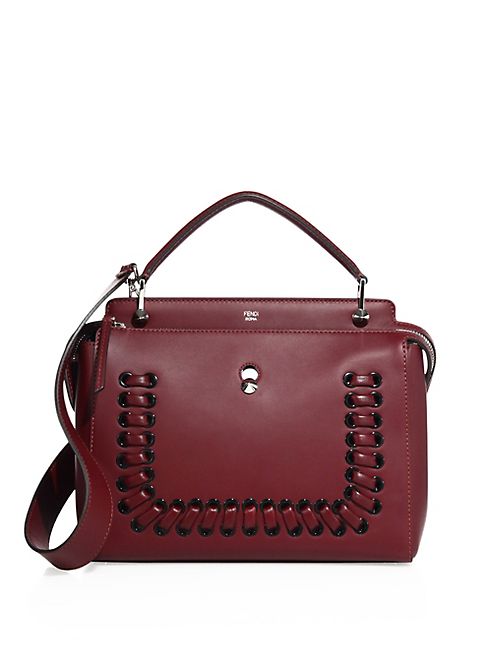 Fendi - Dotcom Lace-Up Leather Satchel