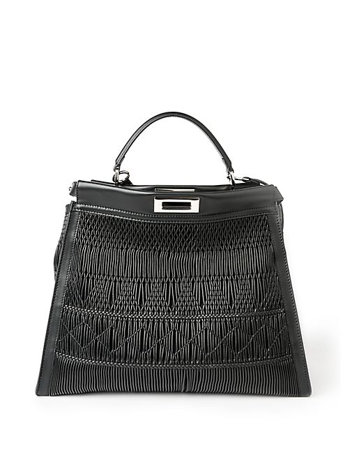 Fendi - Peekaboo Large Plissé Leather Satchel